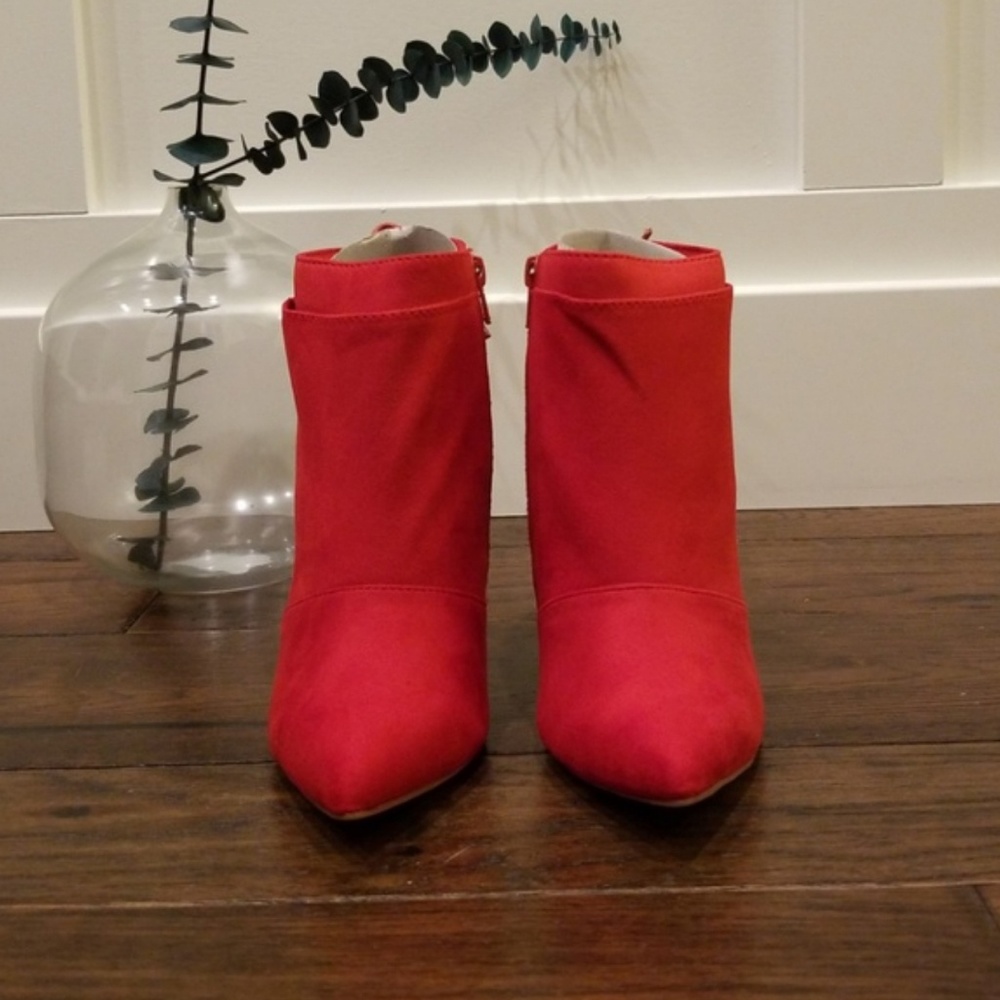 Sz 7.5 Chloee Ankle Boots | Red | Lace Up - Picture 5 of 7